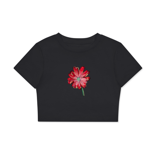 Fitted Crop Cotton T-Shirt