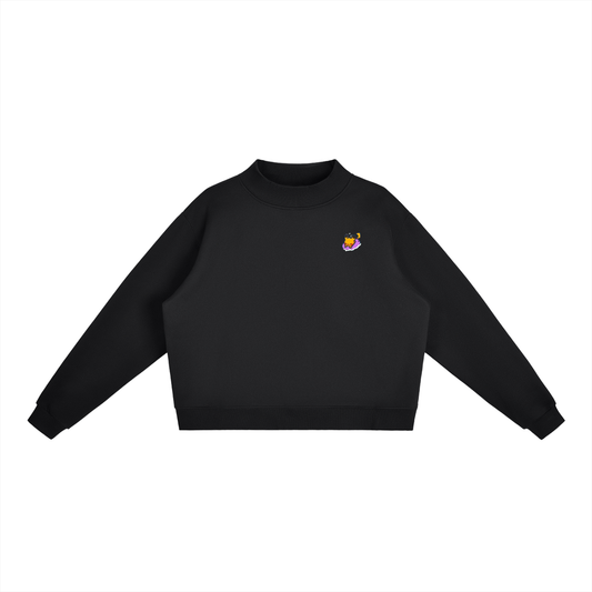 Essential Fleece Mock-Neck Crew Sweatshirt