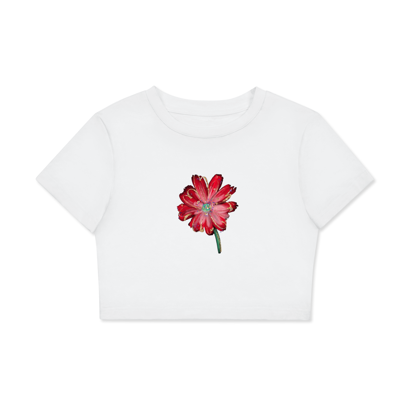 Fitted Crop Cotton T-Shirt